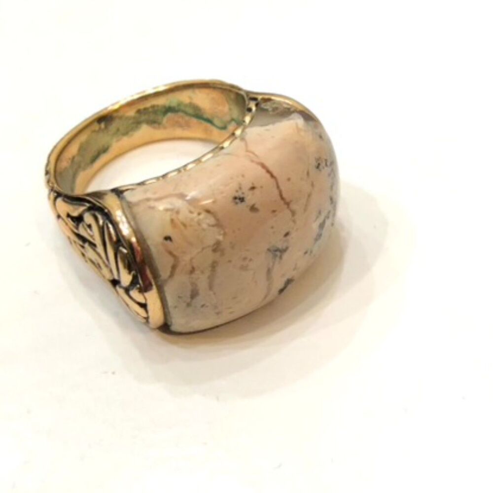 Studio Barse  Gold Tone White Howlite Statement Ring